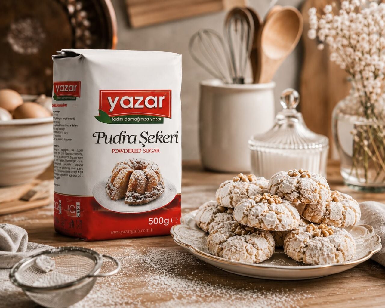 Pudra Şekerli Cevizli Kurabiye Tarifi