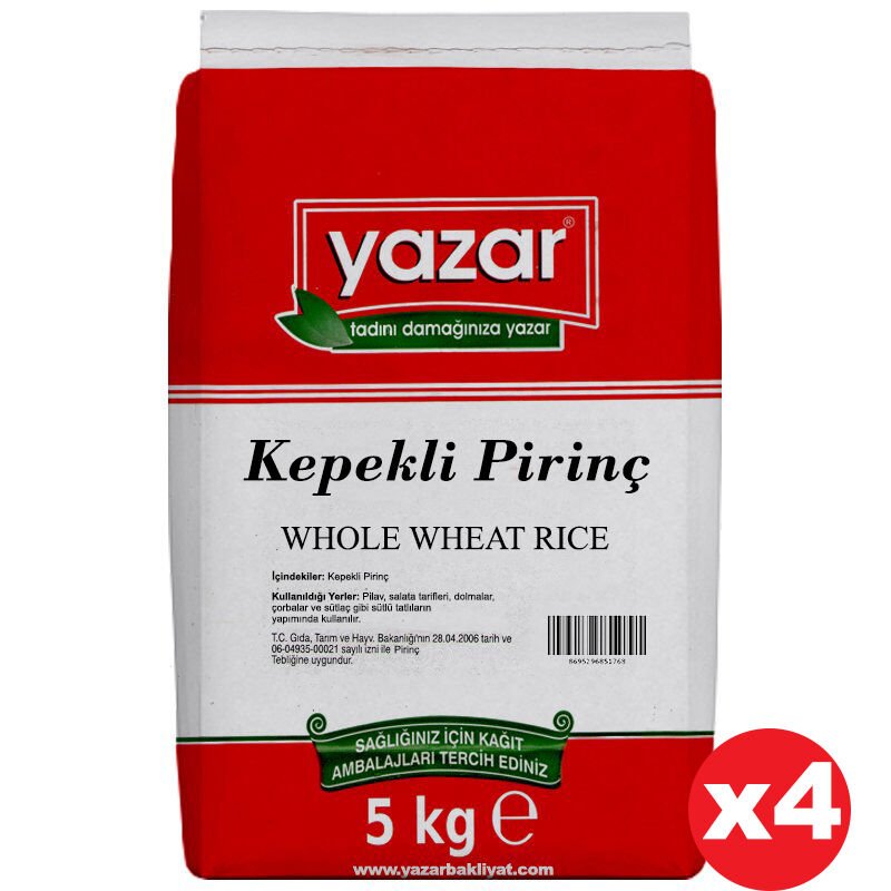 Yazar Kepekli Pirinç 5 Kg x 4 Paket (Yerli)