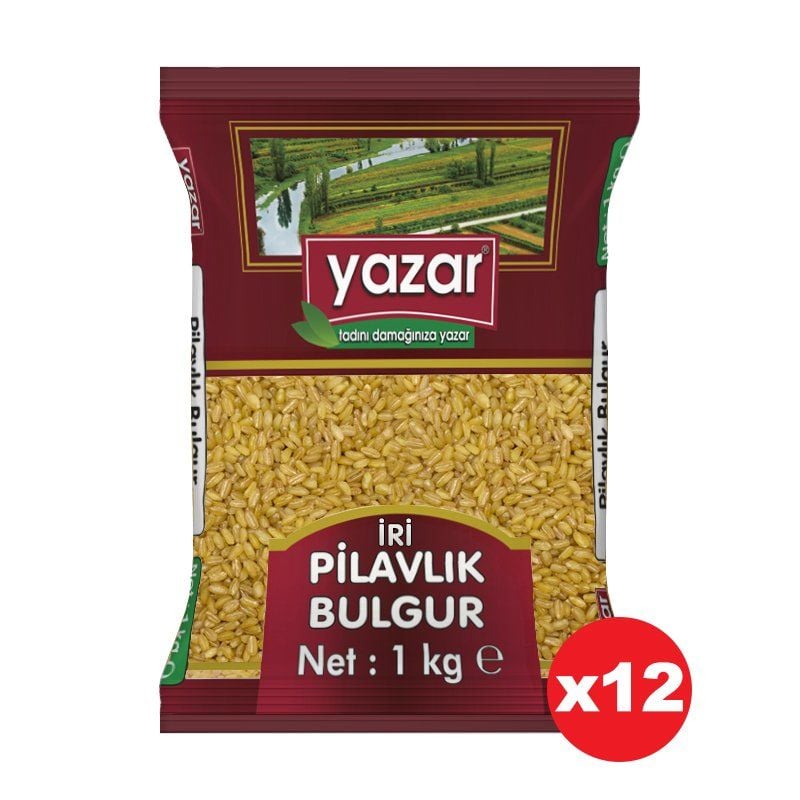 Yazar İri Taneli Pilavlık Bulgur 1 Kg x 12 Paket