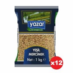 Yazar Yeşil Mercimek 1 Kg x 12 Paket