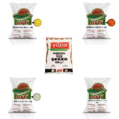 Orti 5Kg Kırmızı Mercimek+Pilavlık Bulgur+Pilavlık Pirinç+Çok Amaçlı Un+Toz Şeker=25Kg Toplam