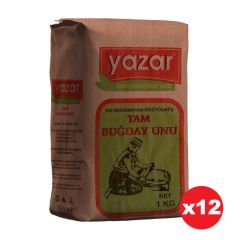Yazar Taş Değirmende Öğütülmüş Tam Buğday Unu 1 Kg x 12 Paket