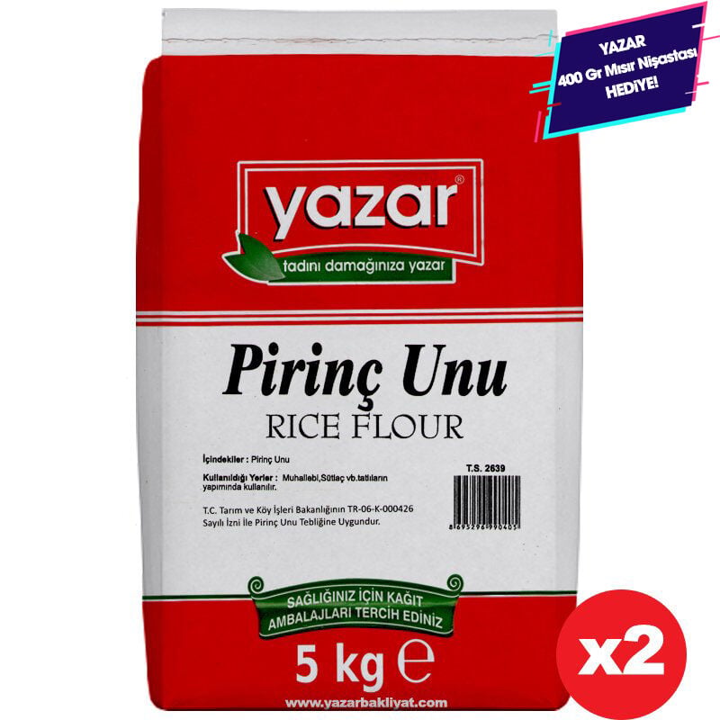 Yazar Pirinç Unu 5 Kg x 2 Paket (Sade)