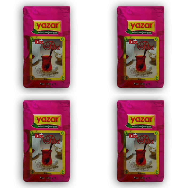 Yazar Filiz Çay 1 Kg x 4 Paket + 500 GR 1 Paket Stick Toz Şeker