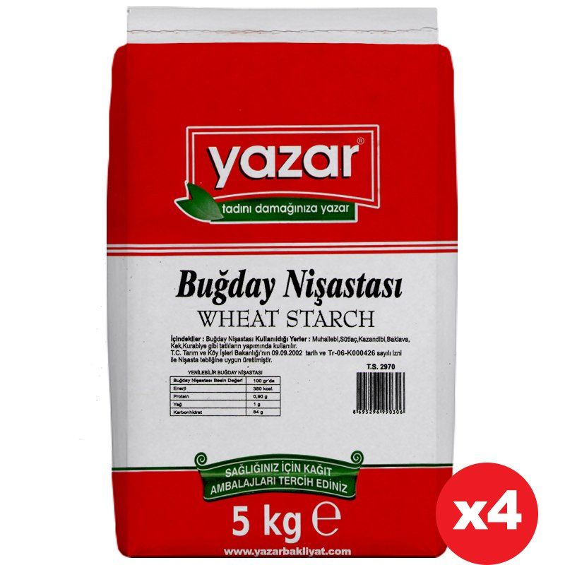 Yazar Buğday Nişastası 5 Kg x 4 Paket