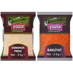 Yazar Osmancık Pirinç 5 Kg. + Kırmızı Mercimek 5 Kg.