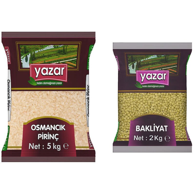 Yazar Osmancık Pirinç 5 Kg. + Yeşil Mercimek 2 Kg.