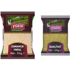 Yazar Osmancık Pirinç 5 Kg + Yeşil Mercimek 2 Kg