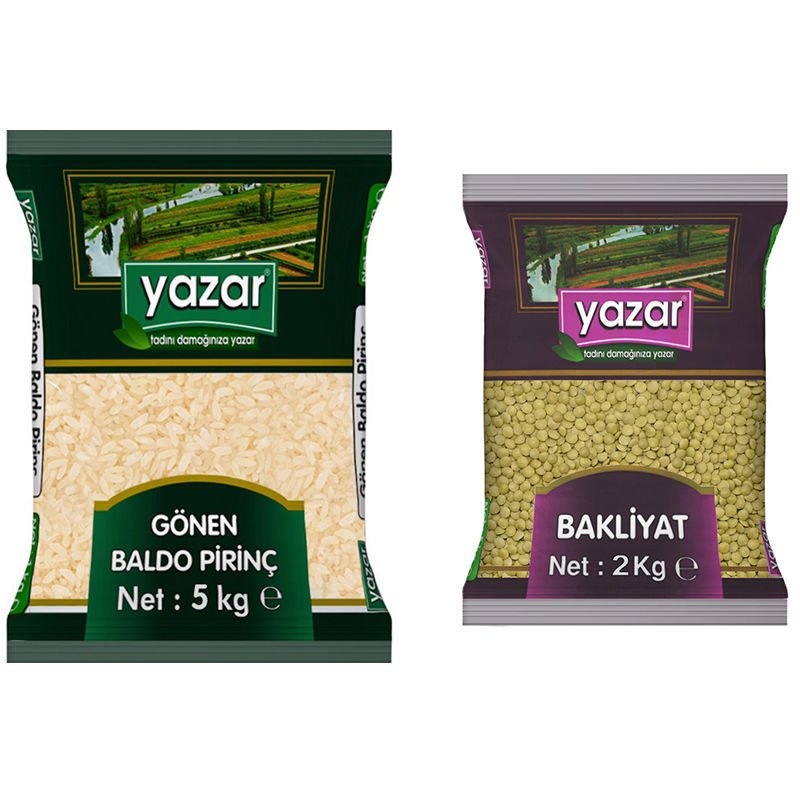 Yazar Gönen Baldo Pirinç 5 Kg + Yeşil Mercimek 2 Kg
