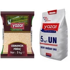 Yazar Osmancık Pirinç 5 Kg + Çok Amaçlı Un 5 Kg