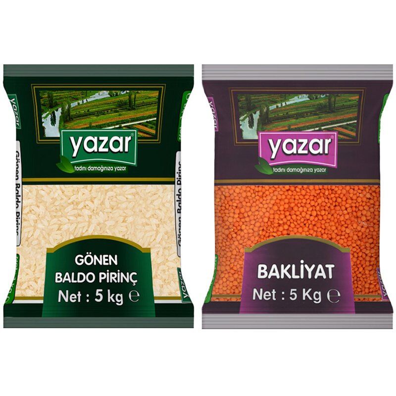 Yazar Gönen Baldo Pirinç 5 Kg + Kırmızı Mercimek 5 Kg
