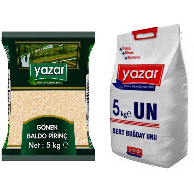 Yazar Gönen Baldo Pirinç 5 Kg + Çok Amaçlı Un 5 Kg