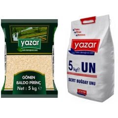 Yazar Gönen Baldo Pirinç 5 Kg + Çok Amaçlı Un 5 Kg