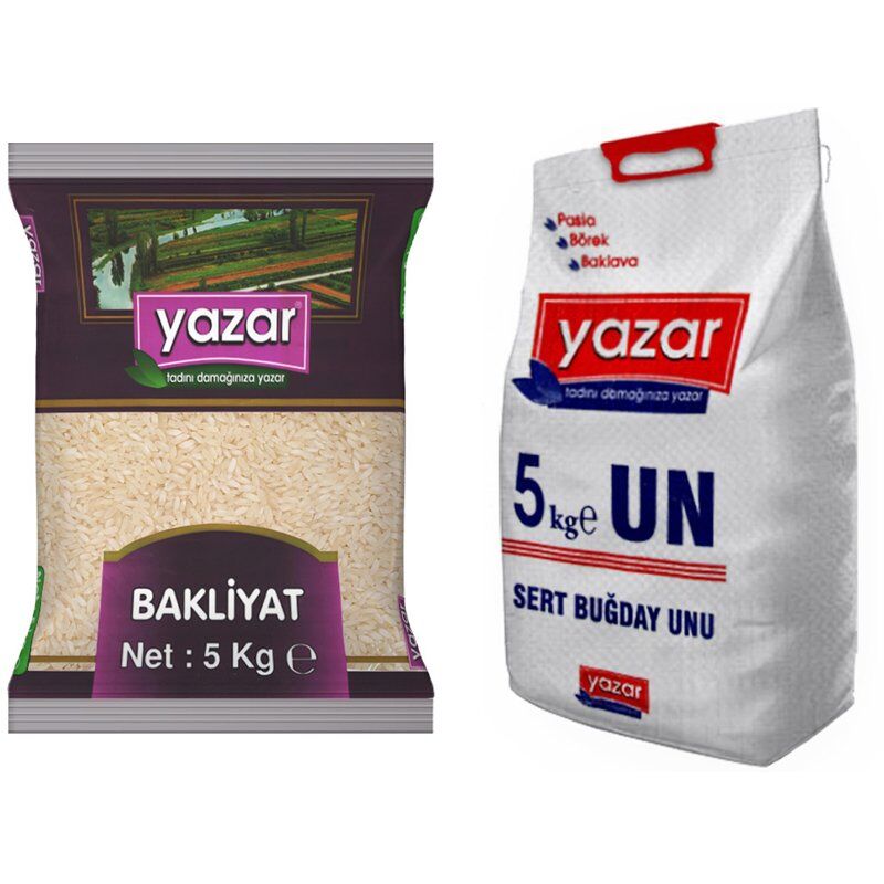 Yazar Pilavlık Pirinç 5 Kg + Çok Amaçlı Un 5 Kg