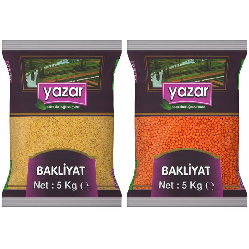 Yazar Pilavlık Bulgur 5 Kg + Kırmızı Mercimek 5 Kg