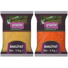 Yazar Pilavlık Bulgur 5 Kg + Kırmızı Mercimek 5 Kg