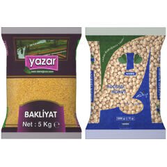 Yazar Pilavlık Bulgur 5 Kg + Koçbaşı Nohut 5 Kg