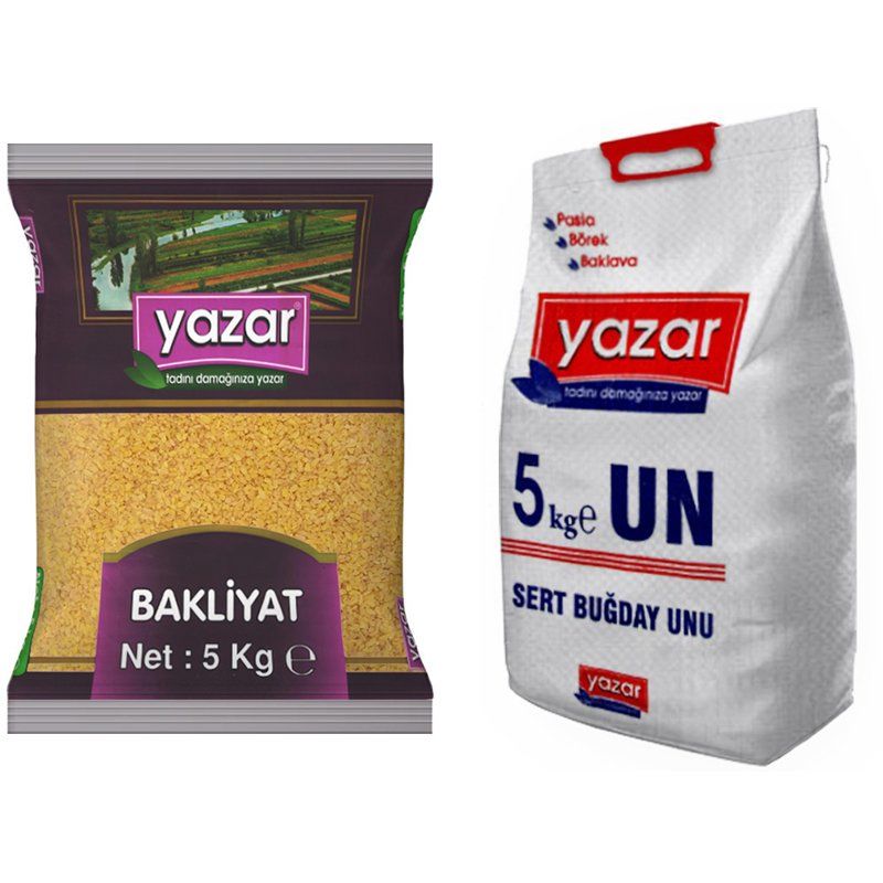 Yazar Pilavlık Bulgur 5 Kg + Çok Amaçlı Un 5 Kg