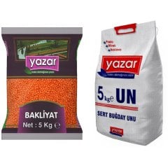 Yazar Kırmızı Mercimek 5 Kg. + Un 5 Kg.