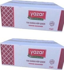 Yazar Tek Sargılı Kesme Küp Şeker 4 Kg x 2 Adet