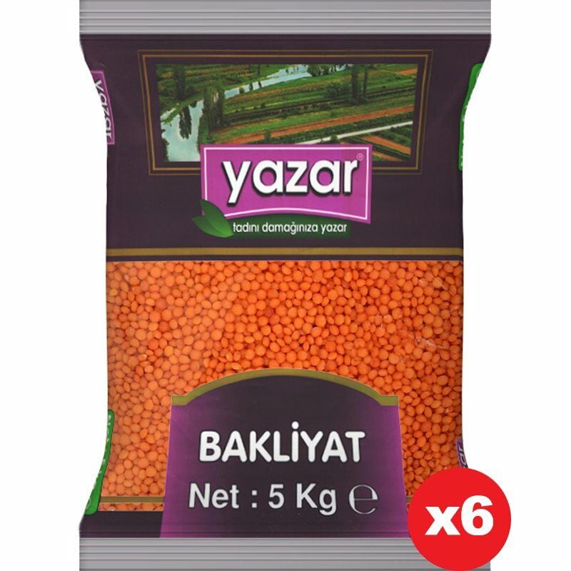 Yazar Kırmızı Mercimek 5 Kg x 6 Paket.