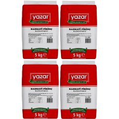 Yazar Basmati Pirinç 5 Kg x 4 Paket