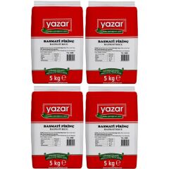 Yazar Basmati Pirinç 5 Kg x 4 Paket