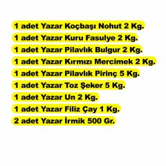 Yazar Ramazan Paketi 9 Parça 22 Kg