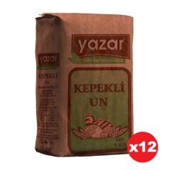 Yazar Taş Değirmende Öğütülmüş Tam Buğday Kepekli Un 1 Kg x 12 Paket
