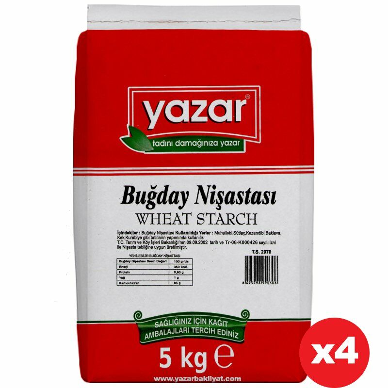Yazar Buğday Nişastası 5 Kg x 4 Paket