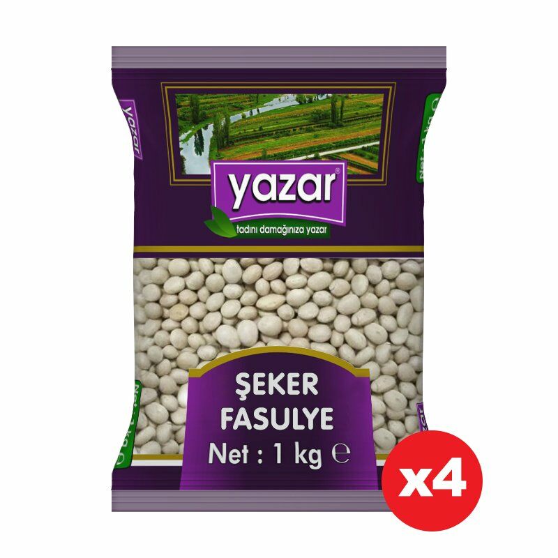 Yazar Şeker Fasulye 1 Kg x 4 Paket