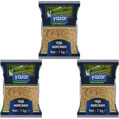 Yazar Yeşil Mercimek 1 Kg x 3 Paket