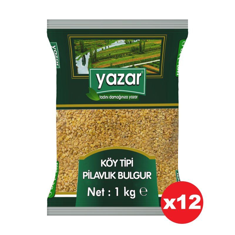 Yazar Köy Tipi Pilavlık Bulgur 1 Kg x 12 Paket