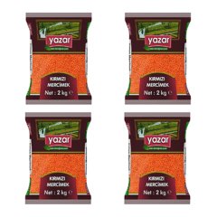 Yazar Yerli Kırmızı Mercimek 2 Kg x 4 Paket