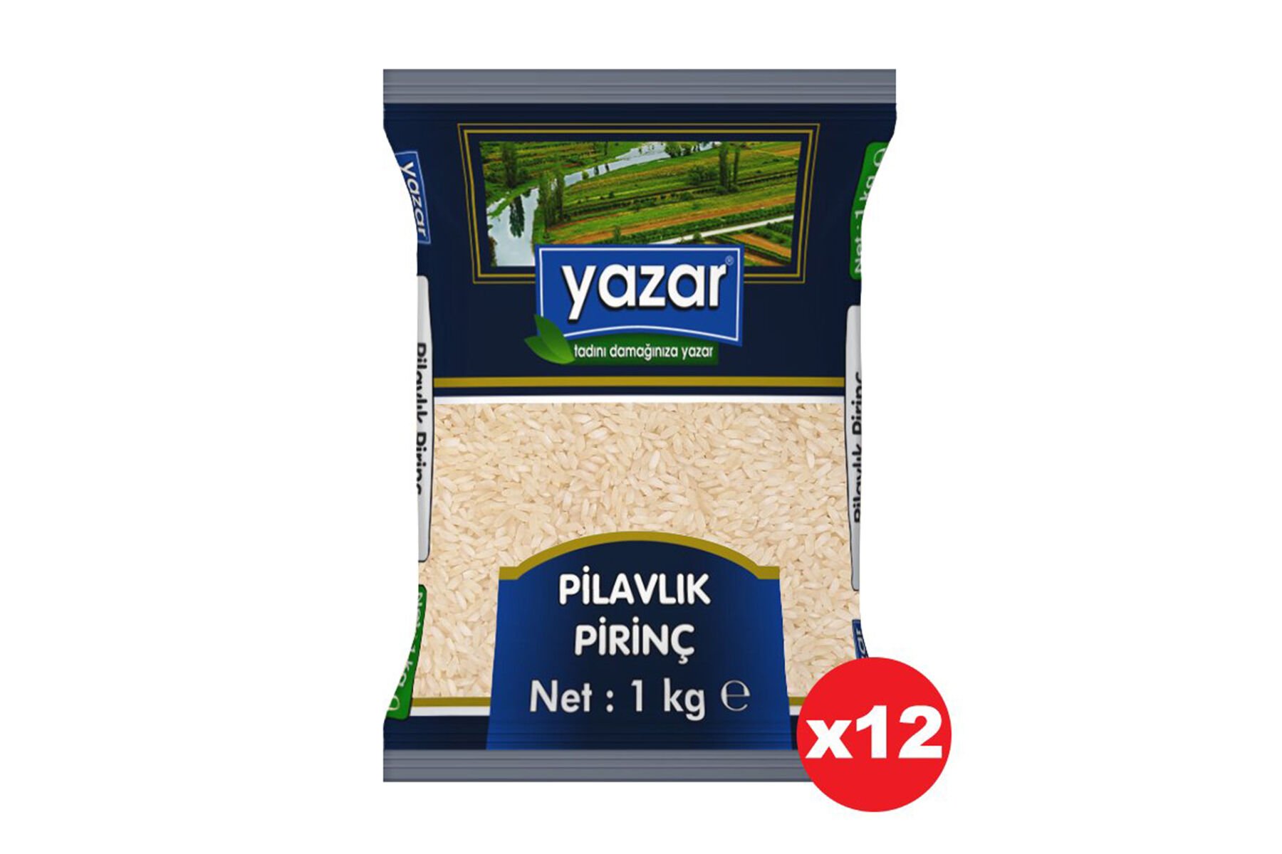 Yazar Pilavlık Saf Pirinç 1 Kg x 12 Pak