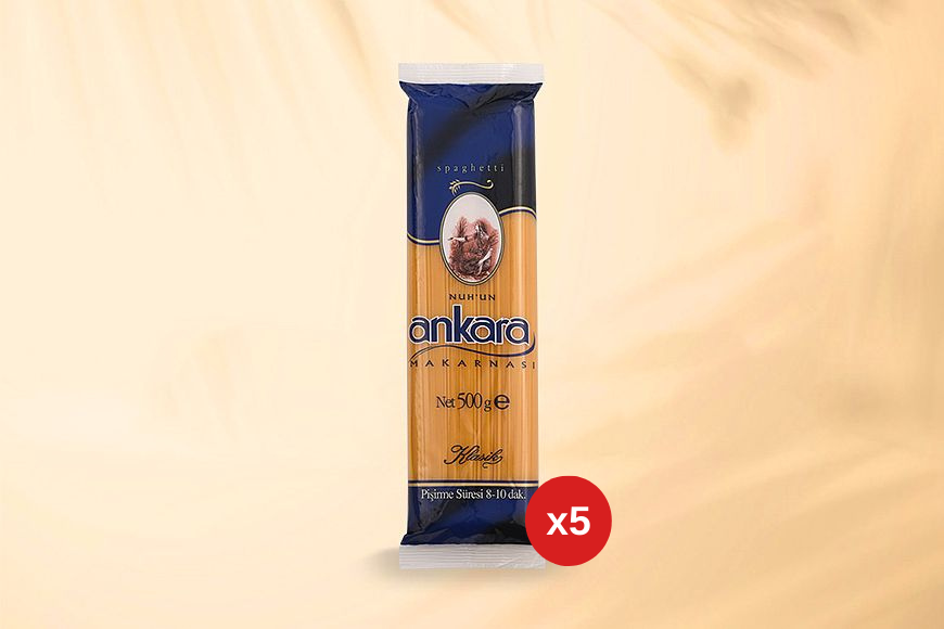Nuh'un Ankara Spaghetti Makarna 500 Gr x 5 Paket
