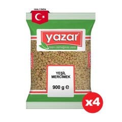 Yazar Yeşil Mercimek 900 Gr x 4 Adet