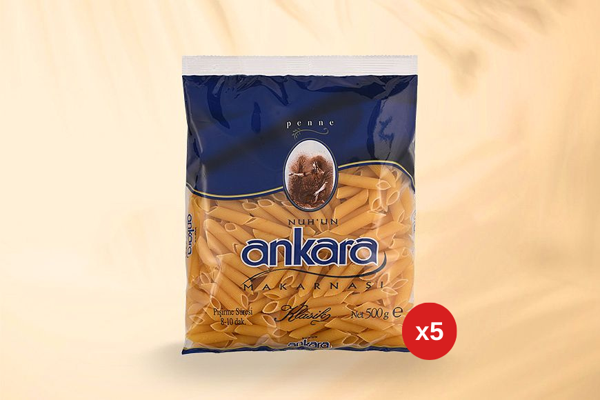 Nuh'un Ankara Penne Makarna 500 Gr x 5 Paket