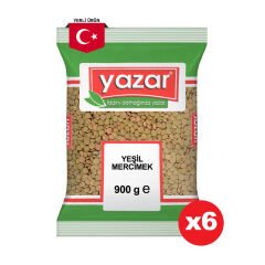 Yazar Yeşil Mercimek 900 Gr x 6 Adet