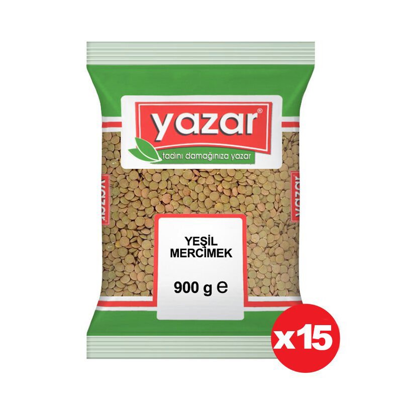 Yazar Yeşil Mercimek 900 Gr x 15 Paket