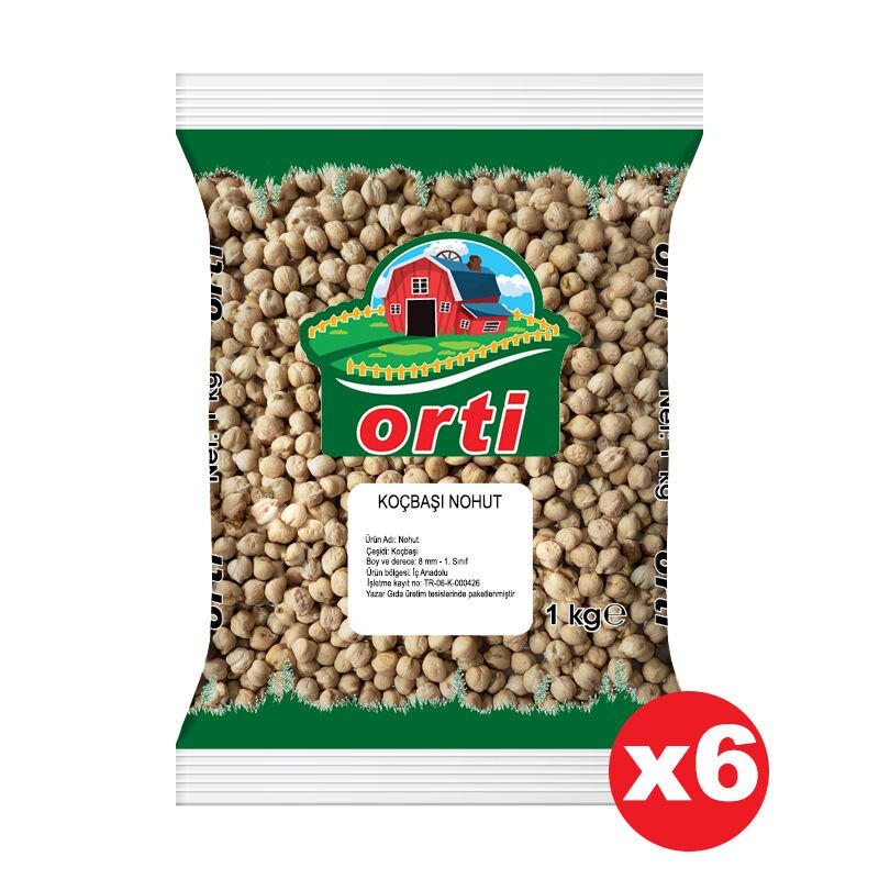 Orti Koçbaşı Nohut 1 Kg x 6 Paket
