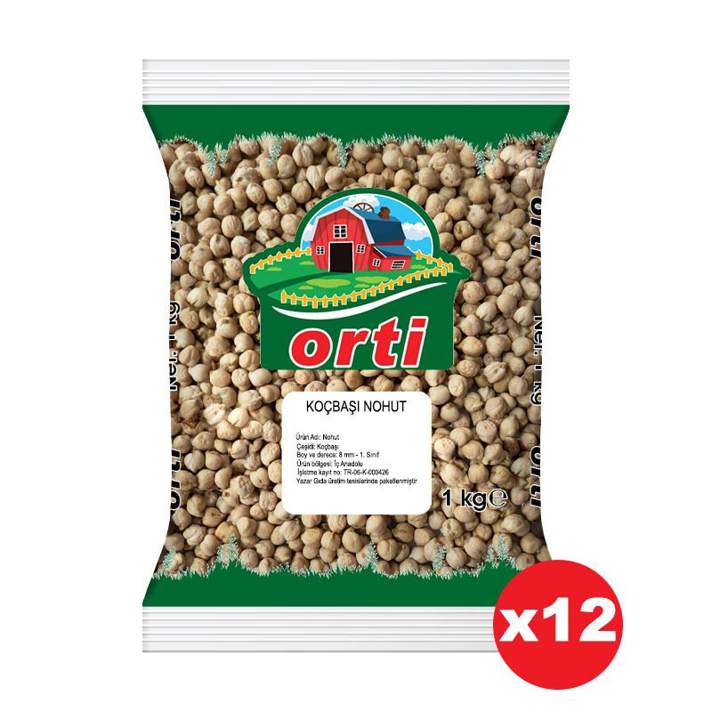 Orti Koçbaşı Nohut 1 Kg x 12 Paket