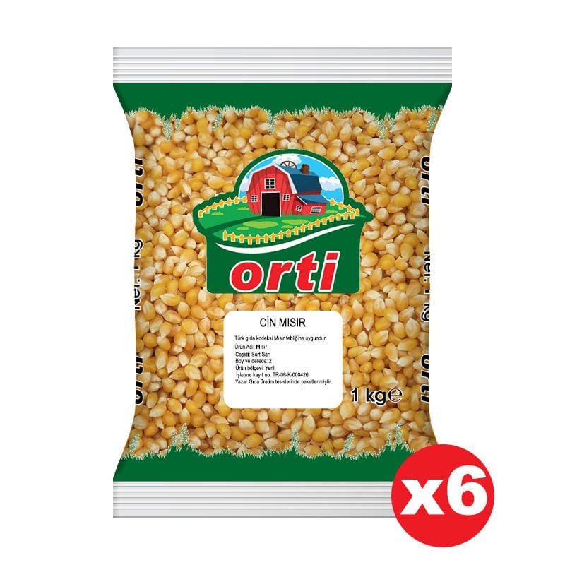 Orti Patlatmalık Cin Mısır 1 Kg x 6 Paket
