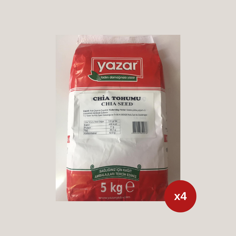 Yazar Chia Tohumu 5 Kg x 4 Paket