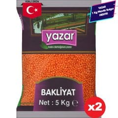 Yazar Yerli Kırmızı Mercimek 5 Kg x 2 Paket