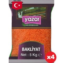 Yazar Yerli Kırmızı Mercimek 5 Kg x 4 Paket