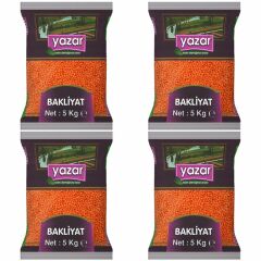 Yazar Yerli Kırmızı Mercimek 5 Kg x 4 Paket