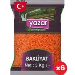 Yazar Yerli Kırmızı Mercimek 5 Kg x 6 Paket
