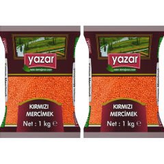 Yazar Yerli Kırmızı Mercimek 1 Kg x 2 Paket