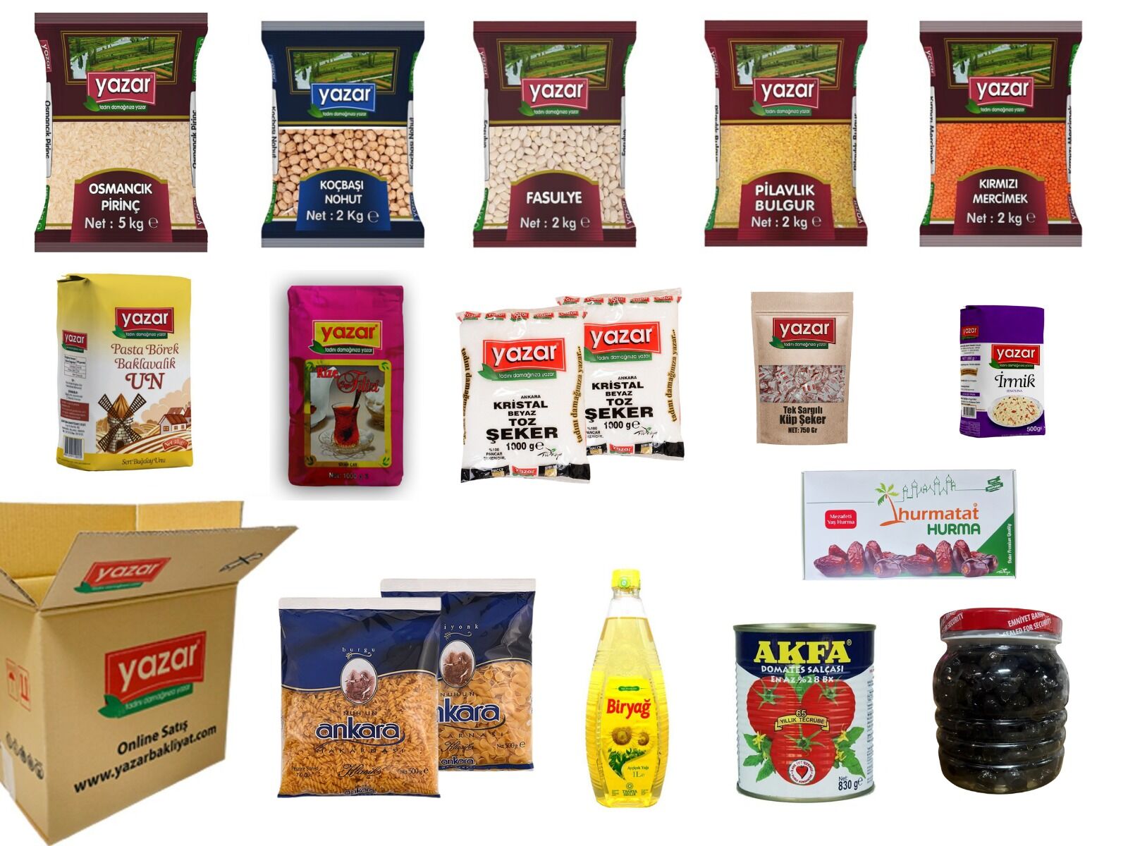 Yazar Ramazan Paketi (10) 17 Parça 23,480 Kg